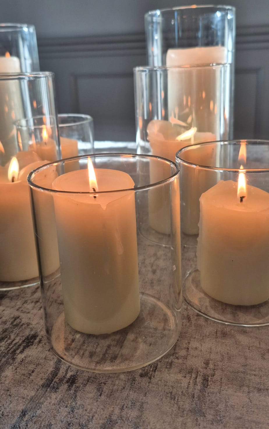 Elegant tablescape with multiple candles